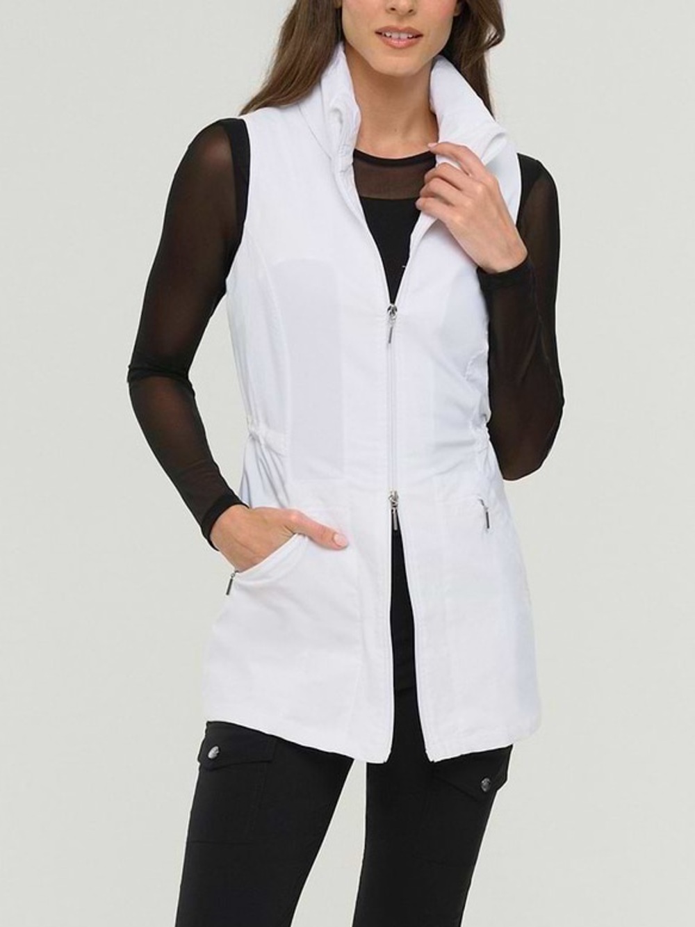 Anatomie Delaney Travel Vest white size small lightweight stretch
